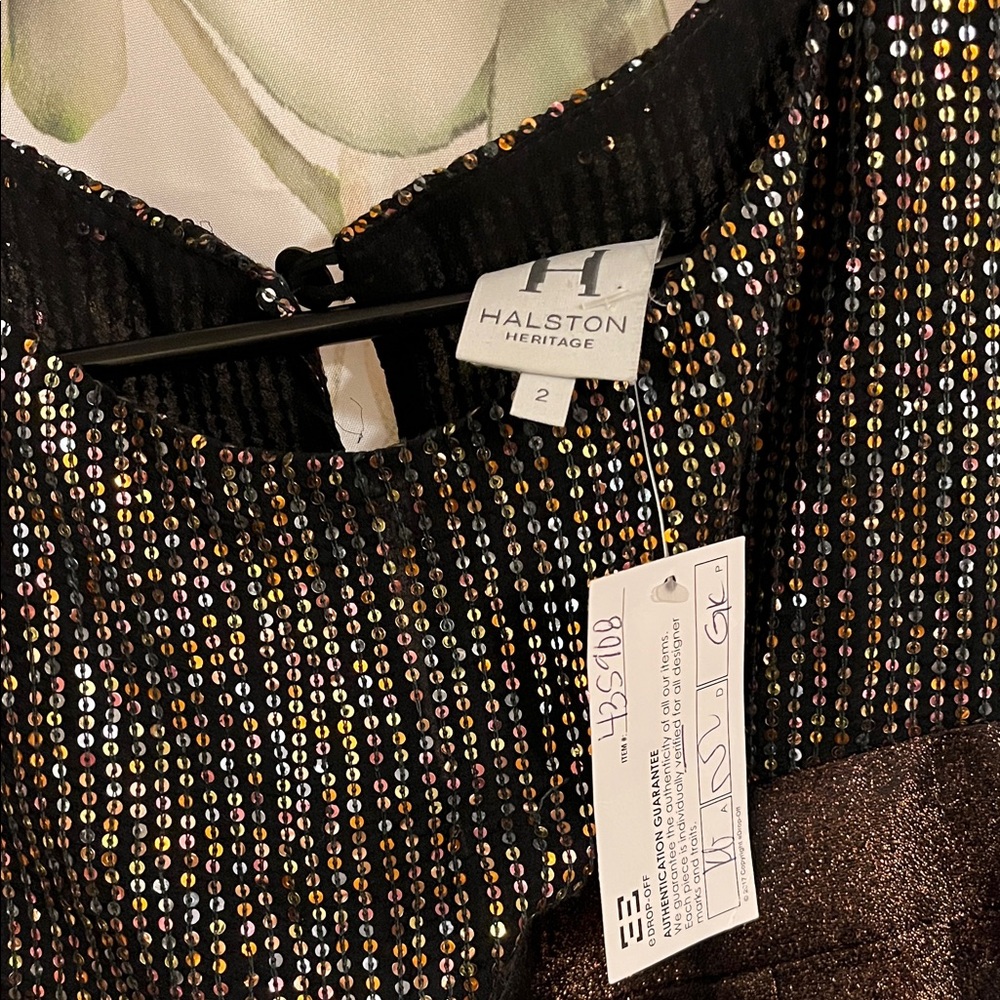 Halston Heritage shimmering copper Sequin Dress very unique and beautiful. - Picture 2 of 7